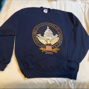 NWOT Authentic 2001 Inauguration sweatshirt .. blue- size Large